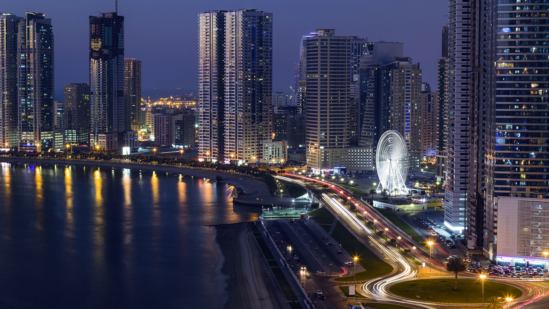Sharjah at night, UAE